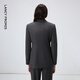 Langzi wool temperament flat lapel suit high-end gray commuter suit jacket 2026 spring new women's medium gray L