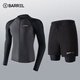 Snorkeling swimsuit two-piece men's large size jellyfish suit sun protection surfing suit quick dry dry surfing wet suit long men's blue gray zipper top + trousers two-piece set L (115-140Jin Jin equals 0.5kg)