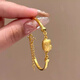 Chuhuang 9999 Pure Gold Silver Hello Kitty Half Bracelet Half Chain Bracelet as a Gift for Girlfriend KT Cat Half Bracelet 1g 5D Hard Gold + Silver Core