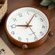 MJK mid-century style solid wood clock for home living room 2025 new tabletop silent clock display desktop clock ornaments walnut color 8 inches diameter 22cm