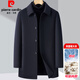 Pierre Cardin Cashmere Wool Coat Men's Mid-Length Removable Goose Down Liner Middle-aged Thickened Warm Double-sided Wool Coat Navy XL (180) Code - Recommended Weight 145-160 Jin Jin is equal to 0.5 kg