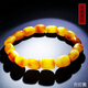 Amber School, one object, one picture, one certificate, men's and women's natural amber, Russian material, white flower beeswax bracelets, no cracks, bracelets, 10.89 grams, 9*12 mm