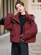 LISM shopping mall same style high-end down jacket super good-looking down jacket women's short style petite bread jacket rose red S