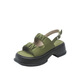 Mustard green white thick-soled sandals for women 2025 new summer Roman shoes platform sole sandals mustard green 40