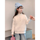 G.duck Girls' Sweater Autumn and Winter 2025 New Style Children's Sweater Big Children's Winter Sweater One-piece Velvet Thickened Khaki 160 cm