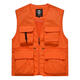 MKFZ multi-pocket vest men's workwear loose fishing photography director media work clothes vest with printed logo black 8899 S