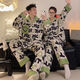 Victoria style couple autumn and winter coral pajamas for one man and one woman in winter new flannel home clothes plus velvet thickened suit 88600 - thickened flannel M female + male L