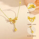 Chow Tai Fook Gold Bow Knot Tassel Pendant 999 Pure Gold Silver Clavicle Necklace for Girlfriend’s Birthday Gift Bow Knot Tassel Set Chain Approximately 0.8g Gold+