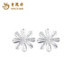 Lao Fengxiang PT950 platinum snowflake earrings for women, new light luxury platinum earrings, Valentine's Day birthday gift for girlfriend and wife, platinum snowflake earrings, one pair, about 1.4g + brand gift box