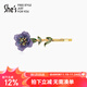 She s Forget-me-not embroidered flower hairpin light luxury oil drop leaf hairpin hair accessories birthday gift for girlfriend