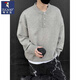 Woodpecker American Henry Collar Sweater Men's Autumn and Winter New High-end Lazy Style Knitted Sweater with Bottoming Shirt for Men Light Gray 3XL (Recommended 145-160 Jin Jin equals 0.5 kg)