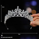 Fat Donglai's same style crown tiara for adult bride, main wedding dress, headband, tiara for goddess 18-year-old princess, performance hair, silver 6 TS-0017-E