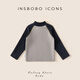 INSBOBO boys' tops 2025 winter new baby bottoming shirt children's velvet thickened T-shirt children's clothing autumn and winter dark gray 80