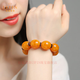 Layun Feiyin Old Beeswax Date Bead Bracelet European Return Optimized Amber Bracelet Men's and Women's Light Luxury Gift Men's 18mm-19mm (approximately 42 grams with certificate)