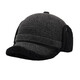 HG hat winter men's middle-aged and elderly hats dad and grandpa men's autumn and winter old hats ear protection and cold protection Lei Feng hat striped black (hat circumference 56-60cm)