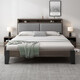 Bed 1.5mx2m solid wood bed rental room modern simple double bed oak gray single bed 1.8*2m