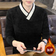 Jacket sweater men's velvet thickened winter warm sweater Korean style men's imitation mink velvet Henry collar bottoming shirt top 24014 white M recommended 80-100Jin Jin equals 0.5 kg