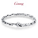 GsunG platinum PT950 wolf head bracelet, simple and fashionable men's pure platinum solid bracelet, can be customized as a gift for boyfriend. Priced by gram, contact customer service before bidding.