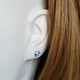Fat Donglai's same style tanzanite stud earrings 4mm natural light color whole body S925 silver screw mini not single