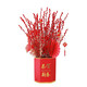 Silver willow real flowers, fresh branches, New Year's Eve flowers, red dried flowers, lucky bucket, silver willow, hydroponic plants, flowers, living room interior decoration, high-quality A-grade silver willow festive red 60 cm, 30 pieces + 2 small lanterns