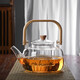 High borosilicate glass teapot kettle can be heated by electric ceramic stove teapot wooden handle kettle home office wooden handle kettle