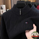 TOMMY JEANS Tommy Cardigan Men's Winter Half Turtle Collar Zipper Sweater Thickened Warm Knitted Twist Bottoming Shirt Camel XL 175 Recommended 140-155 Jin Jin equals 0.5 kg to wear