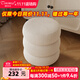 Tinymiya white round stool makeup stool lamb velvet stool with storage cream style dressing table girls bedroom pier stool 35cm lamb velvet round stool