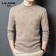 Lilan men's thickened woolen sweater half high round neck winter thick woolen sweater middle-aged dad's new style base camel thickened 4XL (190)