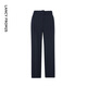Langzi's new temperament high-waist slim commuter professional wide-leg suit trousers straight spring new trousers trousers for women twilight navy blue L