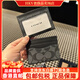 COACH Tongma Coach Unisex Small Card Holder Card Holder Simple and Space-Saving 1. Black and gray logo 10*7.5 cm
