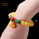 La Yun Feiyin Fidelity Natural Amber Beeswax Bracelet Women's Chicken Oil Yellowstone Gold Twisted Honey Bracelet Duobao Nanhong Bead Accessories Bead Diameter Approximately 8mm (Certificate Included)