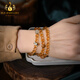 Bailuoqi Natural Brazilian Citrine Bracelet 108 Buddha Beads Yellow Crystal Bracelet for Girlfriend Jewelry Gift Sun Venerable Sheep Monkey Four Circles 108 Beads 6mm
