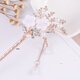 Kalevin Chinese style hairpin for women 2026 spring and summer antique style tassel step shake alloy hairpin cheongsam hair accessories pink flower hairpin