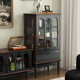 Zhong Zhang Guan French retro solid wood glass wine cabinet small living room wall display cabinet American home side cabinet Dahl side cabinet cream white