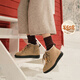 Pansy snow boots women's loose short boots wool plus velvet cotton shoes warm and comfortable non-slip shoes 4195 khaki 37