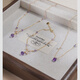 Niche design amethyst pearl necklace with access to luxury high-end clavicle chain sterling silver water drop 40540 amethyst tanzanite necklace (14k gold filled)