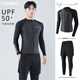Snorkeling swimsuit two-piece men's large size jellyfish suit sun protection surfing suit quick dry dry surfing wet suit long men's blue gray zipper top + trousers two-piece set L (115-140Jin Jin equals 0.5kg)