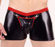 Men's sexy underwear men's special open thong patent leather pants nightclub ds performance clothing black + red edge L