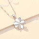 999 pure silver four-leaf clover necklace for women, simple and versatile pendant accessories for girlfriend’s birthday gift, four-leaf clover (single pendant) + brand gift box + certificate