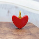18K gold necklace, coral red, small red heart, heart-shaped pendant, birthday gift for girlfriend, small red heart necklace, female, yellow K chain