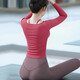 Yingtang's beautiful autumn and winter yoga clothing suit for women 2025 new high-end Pilates training clothing with chest pads for fitness, plum red top, super buy S 85-100