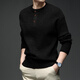 AX Armani broken code 2026 spring and autumn men's thick knitted sweater thick round neck sweater Henry collar three-button set pink M recommended 95-120Jin Jin equals 0.5 kg