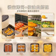 Jingdie 304 stainless steel air fryer baking pan with mesh water filter and oil filter square plate cooked food display plate barbecue sprinkling plate small square baking pan + grill suitable for 3.5L-8L fryer