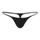 Men's low-waist solid color U-convex elastic tight sexy T-panties ice silk slippery butt-revealing thong breathable T-pants sports black L