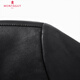Montagut warm velvet & striped velvet lining, autumn and winter leather jacket, men's stand-up collar, comfortable, durable and versatile, black M /48