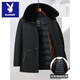 Playboy Dad Winter Jacket Middle-aged Men Removable Liner Cotton Clothes Middle-aged and Elderly Thickened Warm Cotton Jacket Grandpa Cotton Clothes 8808 Navy Removable Liner L 175 90-120Jin Jin is equal to about 0.5 kg