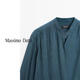 Massimo Dutti Spring and Summer New Product 2026 Women's Casual Simple Versatile Wind Elegant Cross Blouse Shirt 05108708 Green S (170/88A)