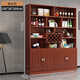Yusenyi wine cabinet against the wall living room home red wine storage cabinet modern simple wine cabinet sideboard integrated entrance cabinet customization 150 long European style door 4 doors teak color double door