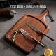 Chuxin ebony steak board solid wood western food plate rectangular pizza wooden board support bread board sushi pose wooden plate steak board + knife and fork set whole wood ebony wood