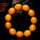 Layun Feiyin Old Beeswax Date Bead Bracelet European Return Optimized Amber Bracelet Men's and Women's Light Luxury Gift Men's 18mm-19mm (approximately 42 grams with certificate)